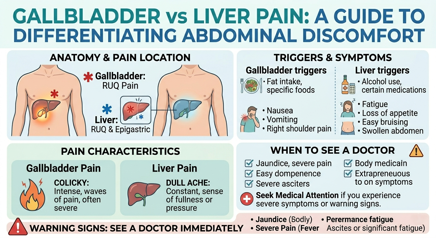 Gallbladder vs Liver Pain difference
