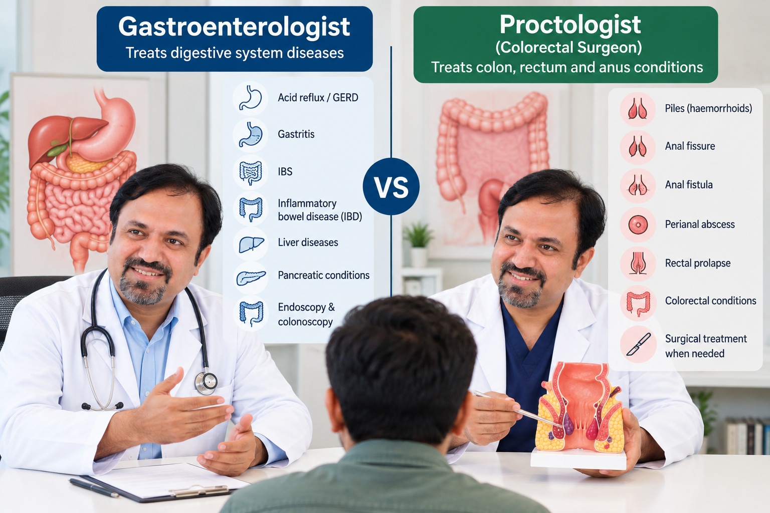 Gastroenterologist vs Proctologist Consultation